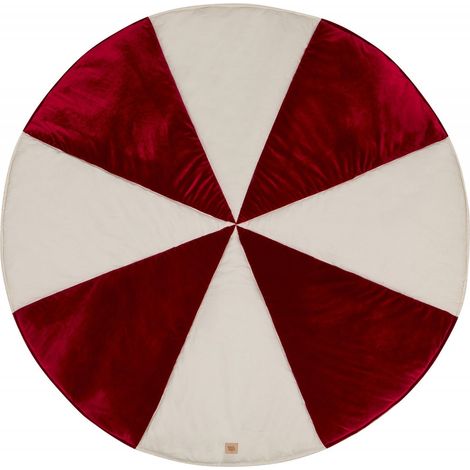 Tapis de sol rond molletonné bébé enfant christmas candy - Rouge, beige (1/5)