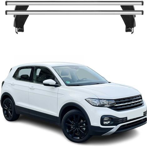 OMAC Dachträger Querträger Alu für VW T-Cross 2019-2026 – Abschließbar – T-Nut – City-Crash-getestet – Max. 50 kg Silber (1/5)