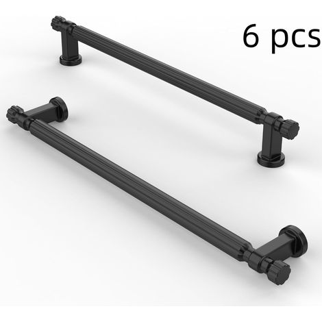 JSSEVN-Stück Küchenschrankgriffe ohne Bohrlöcher, 192 mm, Mattschwarz - Für Büros, Schubladen, Schränke, Kommoden