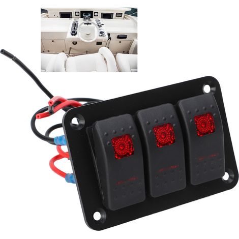 12V/24V 20A/10A 3-Kanal-Bedienfeld mit roter Kontrollleuchte, ausgestattet mit 50 Marine-Tags und 50 Fahrzeug-Tags (A6513-Z) (1/5)