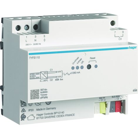 Alimentation Bus 30V TBTS 1280 mA - HAGER TYFS110