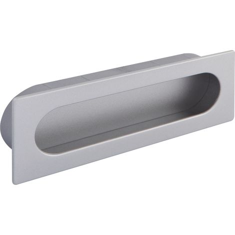 Muschelgriff Azan Breite 125 mm, Einlassmaß 121 x 39 mm, Zinkdruckguss silber (1/2)