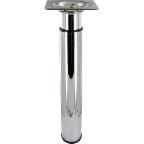 Pied de meuble cylindrique réglable 210 à 350 mm – Acier chromé – Fixation par vissage – Pour tables et plans de travail – Cime
