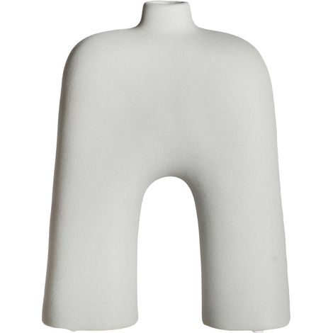 Vase Zick Gris Contemporain en Céramique - Gris souris nuancé (1/3)