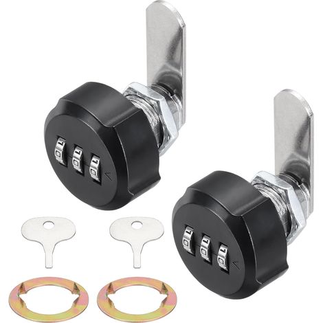 2PCS Serrure À Combinaison Pour Armoire 3/4 Pouce 3 Chiffres Noir (1/5)