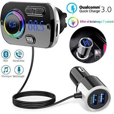 LCC® Car Bluetooth QC3.0 Fast Charging Dual USB Ports Wide Compatibility Range