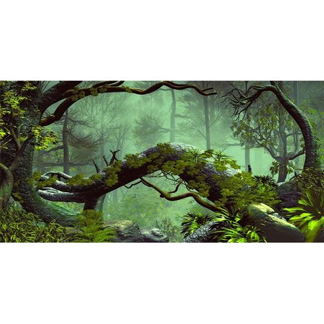 120x50cm Foggy forêt Terrarium Fond Pierre Arbre Vert Tropical Reptile Habitat Fond forêt Tropicale Aquarium Fond Vinyle Fond (1/5)