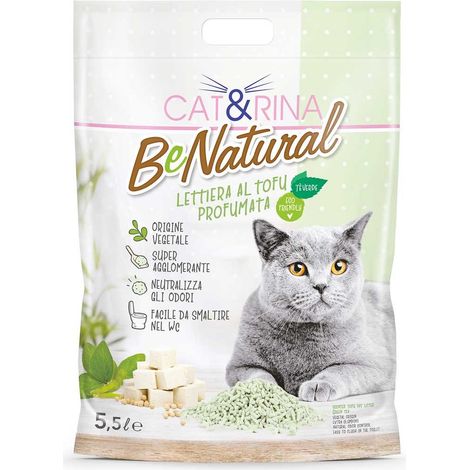Litière végétale BeNatural au tofu parfum thé vert 5.5 litres