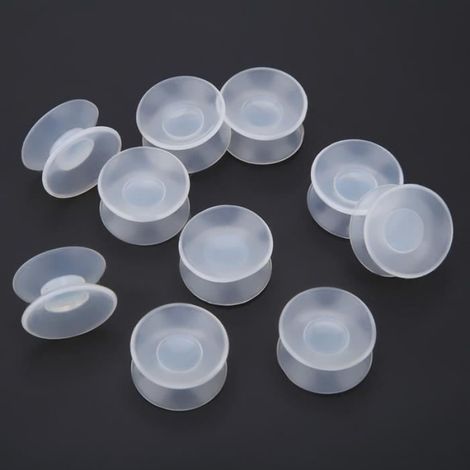 Ventouse Double Face - Gel De Silicone - Pour Aquarium - 10 Pièces (1/4)