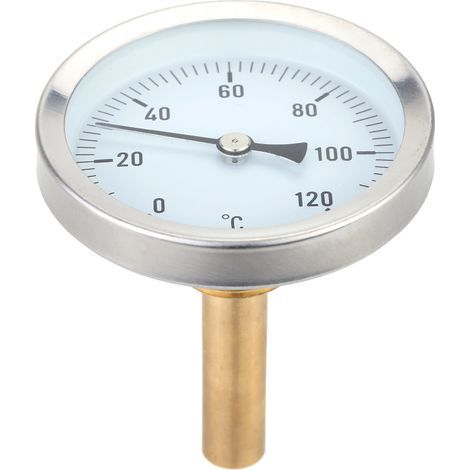 Thermomètre à cadran horizontal de 63 mm, jauge de température en aluminium 0-120 °C, diamètre de vis 1/2 BSP (1/5)