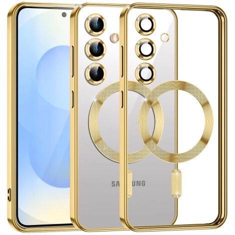 Custodia Alogy LuxeShield™️ Glamour Luxury con anello di protezione per fotocamera, colore oro, per Samsung Galaxy S25+ Plus. (1/5)