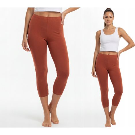 Leggings in cotone 3/4, produttore polacco, colore zenzero, taglia 3XL (1/4)