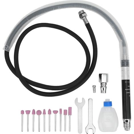 Meuleuse A Crayon Pneumatique - 65000 Tr Min - Pression De Travail 90 Psi - Pour Meulage Gravure Polissage - Kit Complet (1/5)