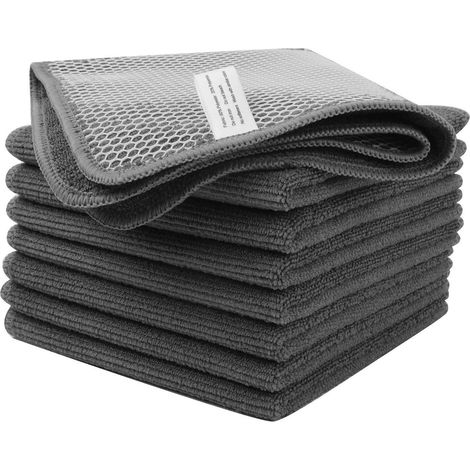 VIVOTE Microfaser Spültuch Abwaschlappen 8er Set 30x30 cm Grau (1/5)