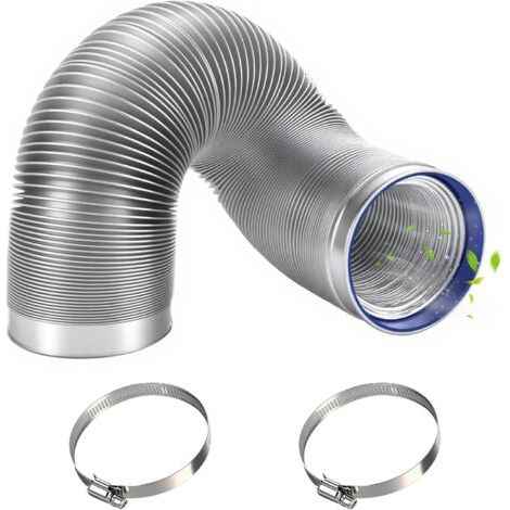 Tuyau Climatiseur Mobile, Tuyau de Ventilation 150 mm, 3 m Tuyau d'Evacuation en PVC Aluminium Gaine Ventilation avec 2 Colliers, Conduit d'Air Flexible pour Climatisation, Hotte (1/3)