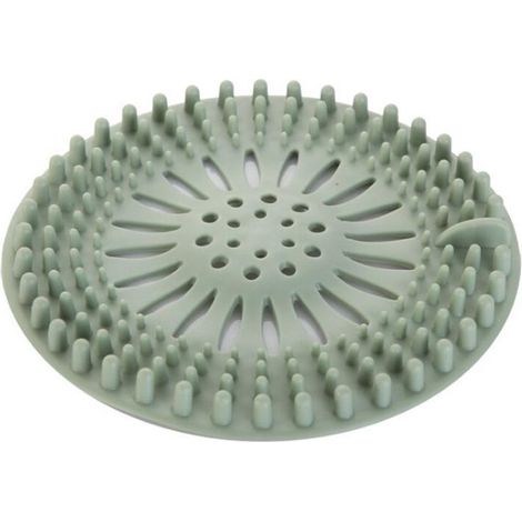 Bouchon de vidange anti-cheveux - Convient pour évier, cuisine, douche et salle de bain - Crépine d'évier - Vert (1/2)