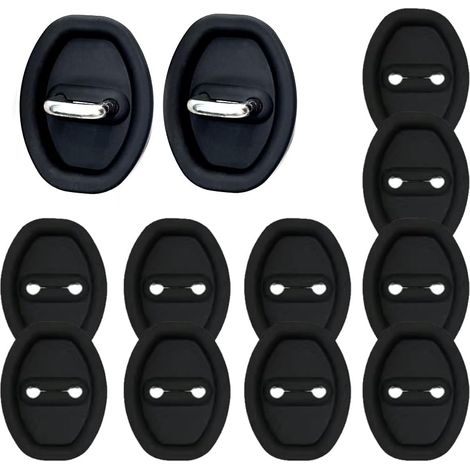 Sollbry Housse de Protection pour verrou de Porte de Voiture, 12 pièces Couvercle De Protection De Serrure De Porte De Voiture, Car Silicone Door Latch Protective Cover, Réduction du Bruit, Protection (1/5)