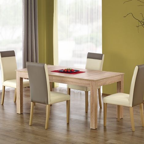 Grande table de repas rectangulaire chêne sonoma Aude (1/4)