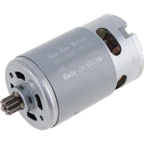 RS550 12V DC Motor, 9-Tooth Gearbox, High Torque for Drill (1/5)