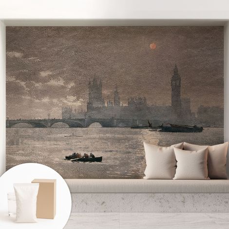 Papier peint intissé avec imprimé installation simple qualité excellente sans désordre - Colle incluse gratuite Panorama nocturne 208x146 cm (1/5)