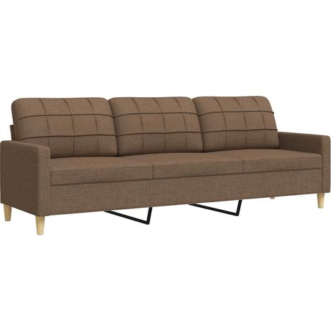 Canapé à 3 places,Sofa pour Salon,Banquette Marron 210 cm Tissu CFW905132 (1/5)