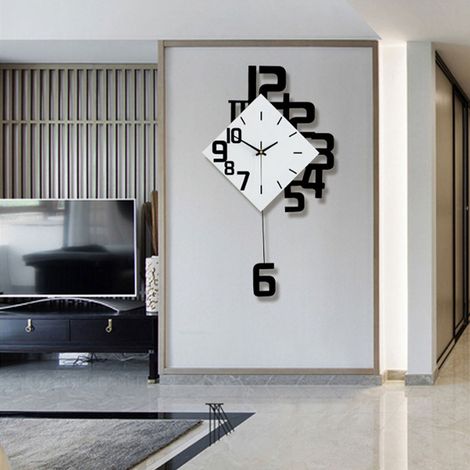 Wanduhr im nordischen Stil aus Schmiedeeisen für Wohnzimmer und Bar (1/5)