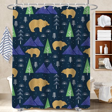Rideau de douche imperméable en polyester 180x180 aéré bâche de douche pour personne à mobilité réduite (1/5)