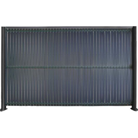 Kit occultation lamelle lattes PVC pour panneau grillage rigide maille 55 brise vue-brise H 1m53 x 2m50 Gris anthracite
