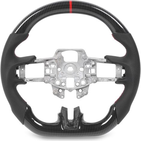 Volant en cuir perforé aspect Fiber de carbone Hydro Dip pour Mustang V6 EcoBoost GT Shelby 2015-2017 (1/5)