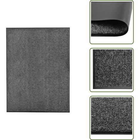Alfombra antideslizante - vidaXL Felpudo lavable gris antracita 90x120 cm - Alfombra gris antracita