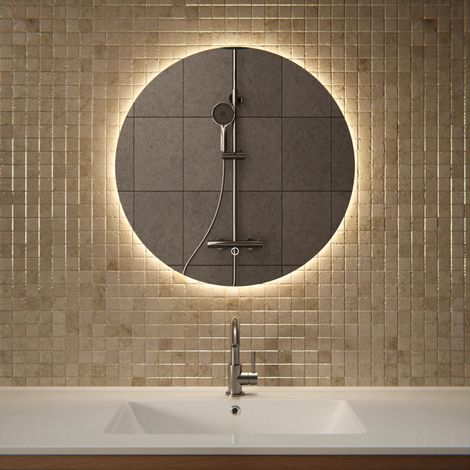 Runder, rahmenloser LED-Badezimmerspiegel 60 cm – 3 dimmbare Lichtmodi – Antibeschlagfunktion – IP44 wasserdicht und Touch-Bedienung – rostbeständig (1/5)