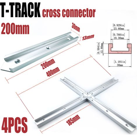 Argent 200 (4 pièces par ensemble) Connecteur à rainure en T, rainure en croix universelle type 30 pour le travail du bois, rainure de connexion en forme de croix, rainure de travail du bois type 30. (1/5)
