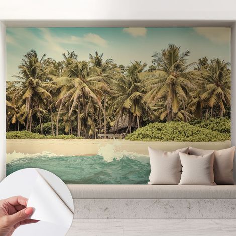 Papier peint autocollant adhésif installation rapide du papier peint durable et résistante Plage tropicale 208x146 cm (1/5)