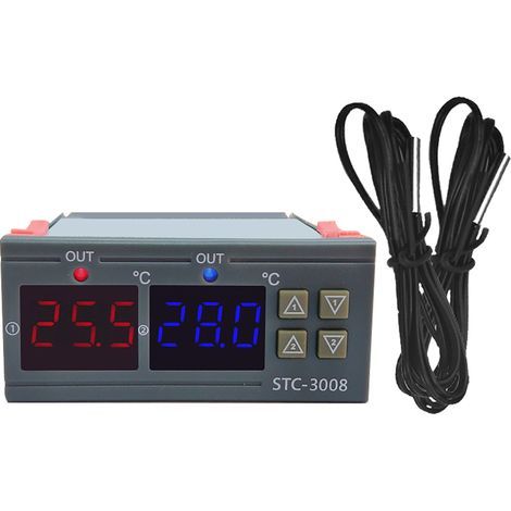Contrôleur de température à affichage numérique, micro-ordinateur Intelligent, double commande, interrupteur électronique réglable 12V (1/5)