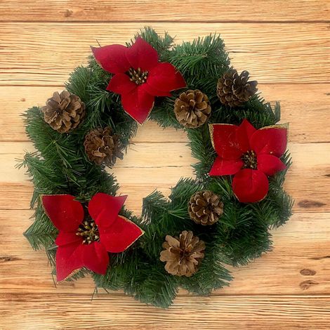 Décoration de Noël Deckroa, Ornement de Noël, Ornement de fête, Décoration festive, Made in Italy, 35x35 h3 cm, Vert et Rouge (1/3)