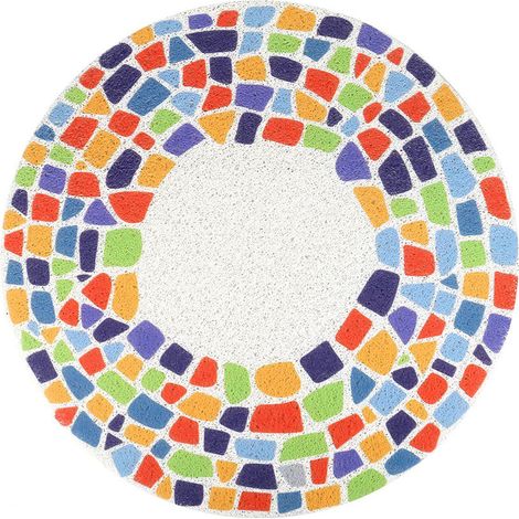 Tapis de douche de sécurité antidérapant, 60 x 60 cm, tapis de bain doux et confortable avec trous d'évacuation, tapis de douche en luffa PVC pour zones humides, séchage rapide (1/5)