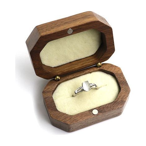 Boîte à bagues en forme double, boîte à bagues de mariage, boîte à bagues de mariage, fiançailles de mariage pour la Saint-Valentin(couleur crème) (1/5)