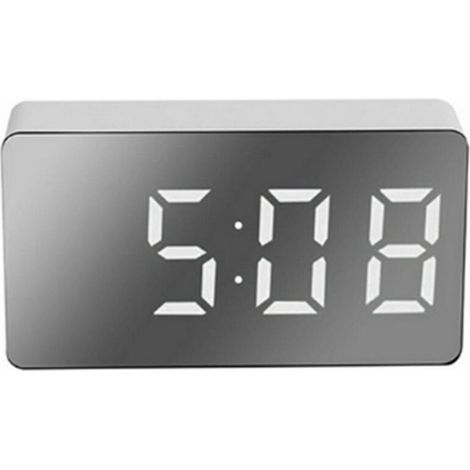 Jeffergarden LED miroir réveil numérique réveil multifonctionnel Mini réveil électronique pour chambre salon bureau (1/5)