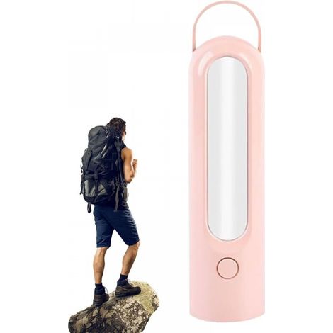 Lampe torche de camping rose, 4,54,517,8 cm, veilleuse LED rechargeable portable, facile à utiliser pour le camping et l'éclairage extérieur. (1/5)