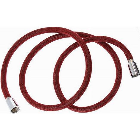 Cleafe - Tubo Doccia Flessibile 2 Metri Rosso 200 Cm Laccio Bagno Per Doccetta Box 87283 - (1/2)