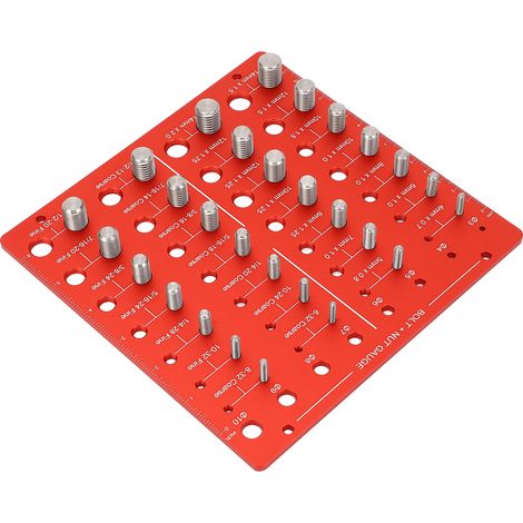 Jauge de contrôle de filetage en alliage d'aluminium anodisé, dimensions métriques standard, pour boulons et écrous (1/5)