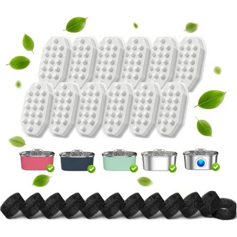 Paquete de 24 filtros y prefiltros de repuesto para bebedero automático para gatos y perros (3,2 L/108 oz). (1/5)