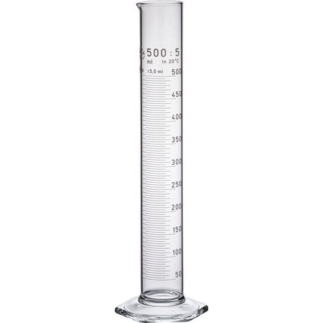 neoLab E-1268 Cilindro graduato, forma alta, base esagonale, classe Boro B, 500 mL