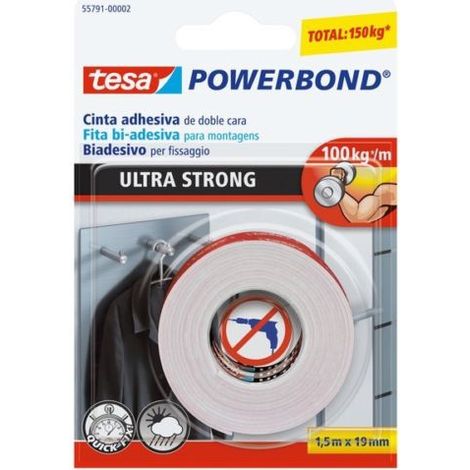 Ruban adhA sif blanc double face Tesa Powerbond 1,5x19mm