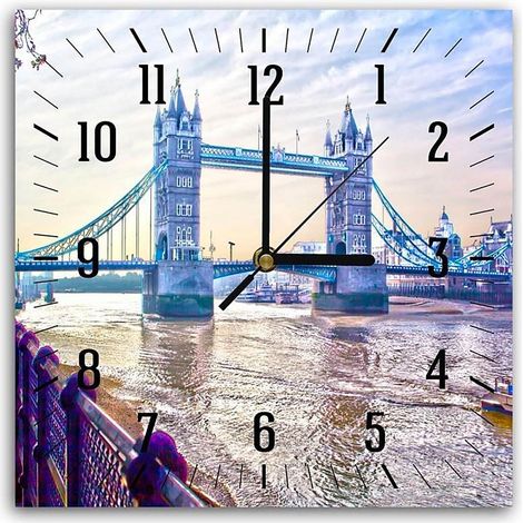 Horloge Murale Décorative Scène Londres Classique - 30 x 30 cm