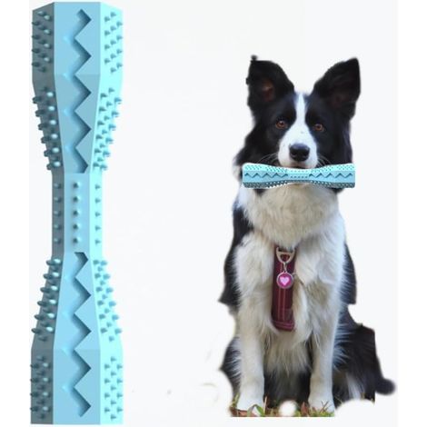 Hundekauspielzeug, Haustierkauspielzeug – sicheres interaktives Hundespielzeug aus TPR, sicheres Kauspielzeug für Hunde – Beißstangen für Hunde und Welpen, Hundekaubretter, blau