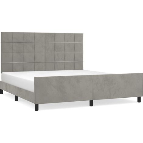 Maison Exclusive - Giroletto con Testiera Grigio Chiaro 180x200 cm in Velluto (1/5)