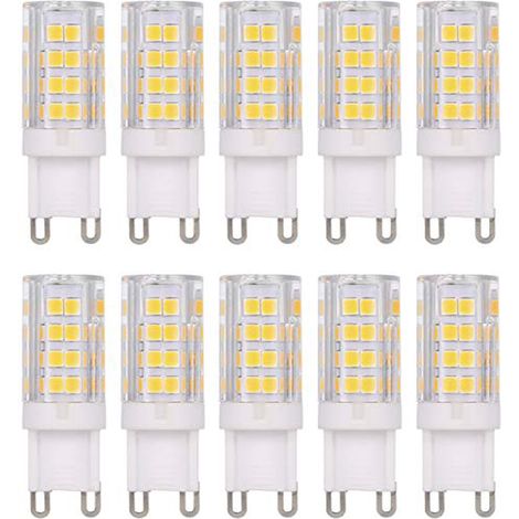 AUTRUCKER 10pc Ampoule LED maïs, équivalent halogène, culot à deux broches, ampoule à fiche céramique, G9-5W, lumière chaude (1/5)