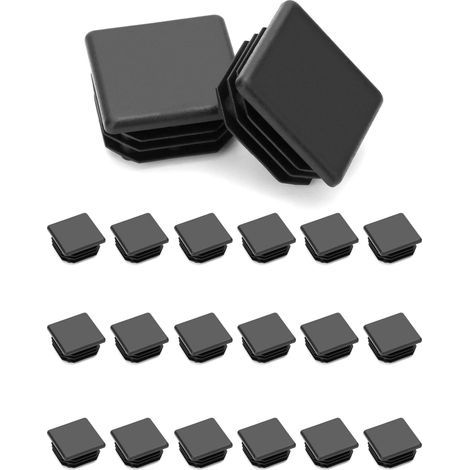 20PCS 30 x 30mm Square Tube Blanking Plugs, Square Black Plastic End Cap for Pipe Tube, End Plugs