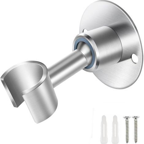 Support de pommeau de douche en acier inoxydable, support de pommeau de douche de salle de bain réglable à 360 °, support mural de support de douche en métal